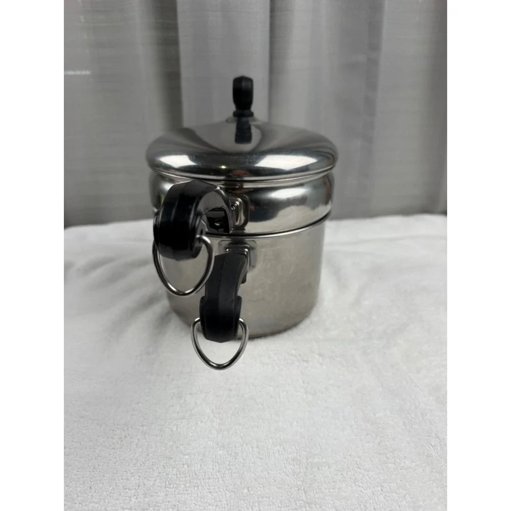 Farberware 2.5 Qt Double Boiler Stainless Steel Aluminum Clad NYC USA Vintage